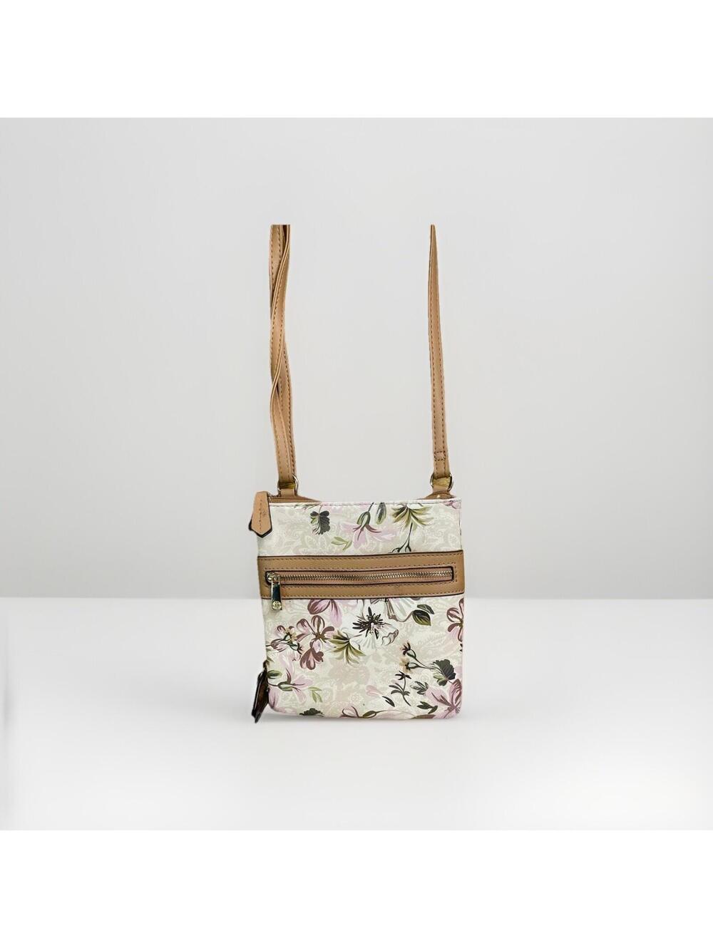 Giani Bernini Medium Zip Top & Zip Pockets Crossbody Bag Floral B1
